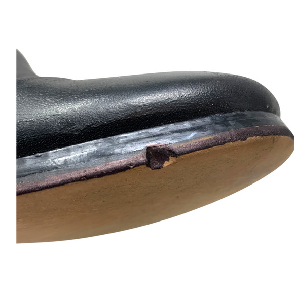 Michael Kors Leather Riding Equestrian Knee Boots AA13G Black & Tan Sz 10 READ - Picture 12 of 13